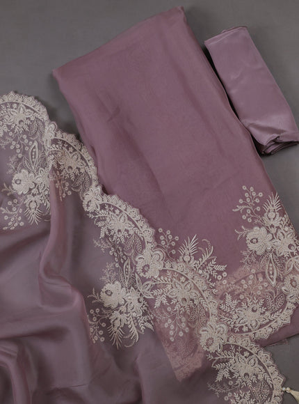 Levender  Organza Silk Unstitched Suits