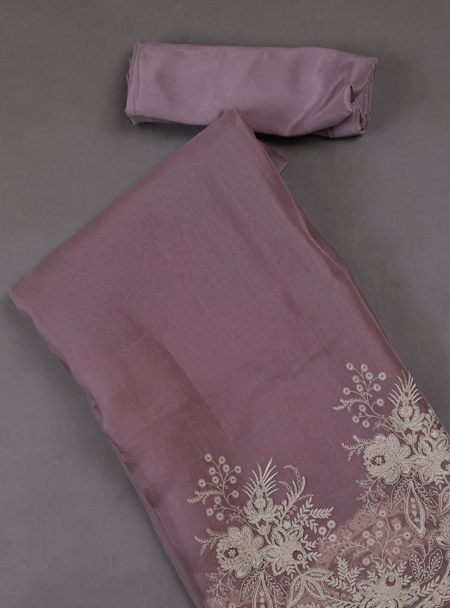 Levender  Organza Silk Unstitched Suits
