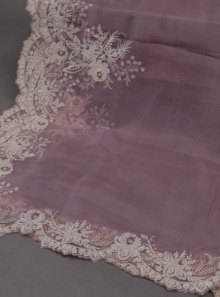 Levender  Organza Silk Unstitched Suits