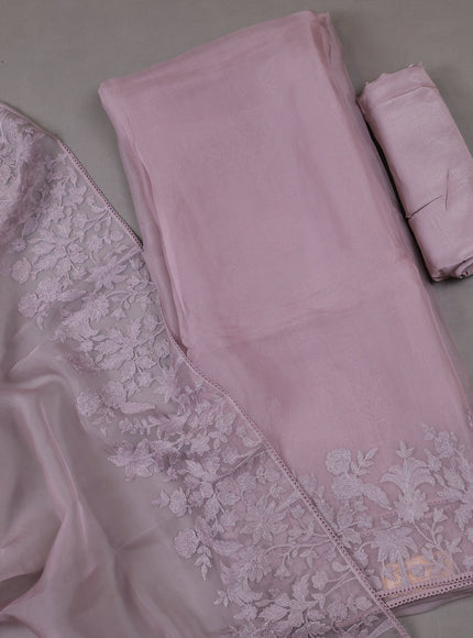 Levender  Organza Silk Unstitched Suits