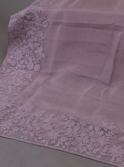 Levender  Organza Silk Unstitched Suits