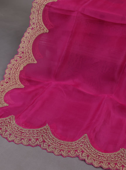 Hot Pink Organza Silk Unstitched Suits