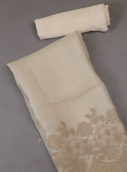 Off white Organza Silk Unstitched Suits
