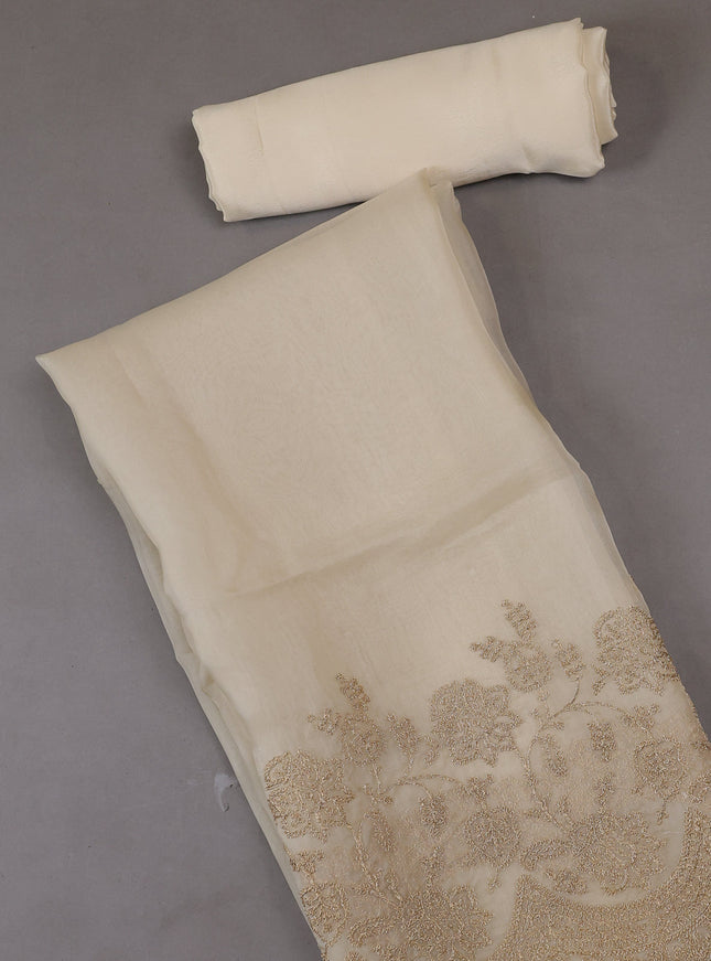 Off white Organza Silk Unstitched Suits
