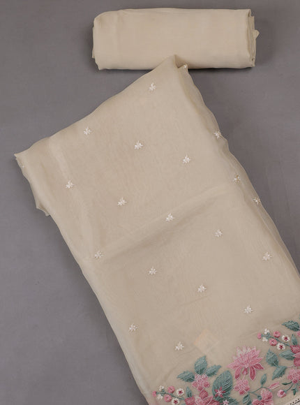 Off white Organza Silk Unstitched Suits