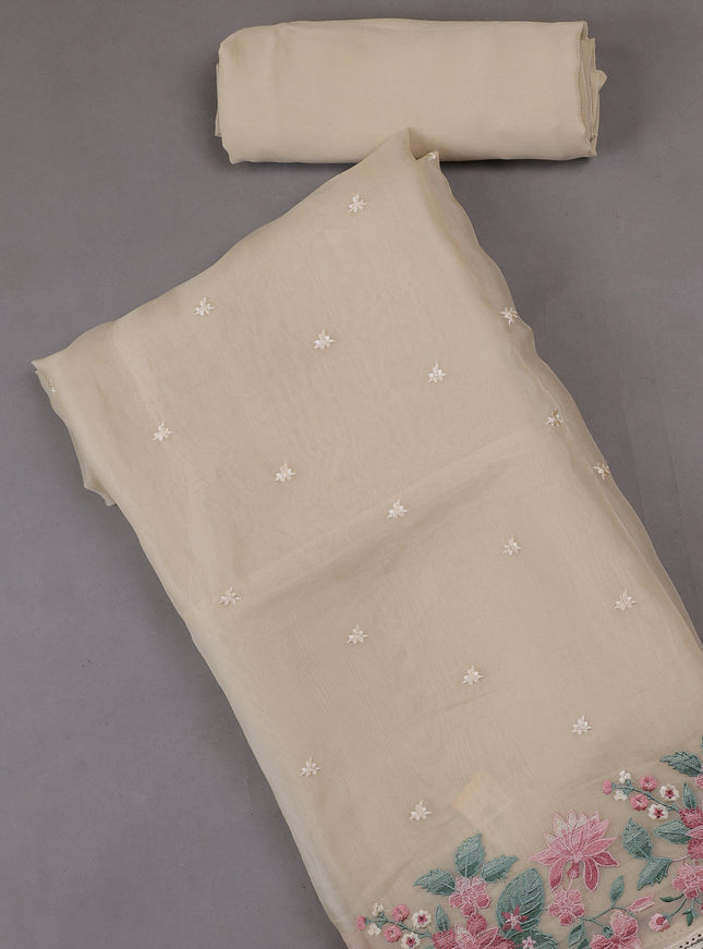 Off white Organza Silk Unstitched Suits