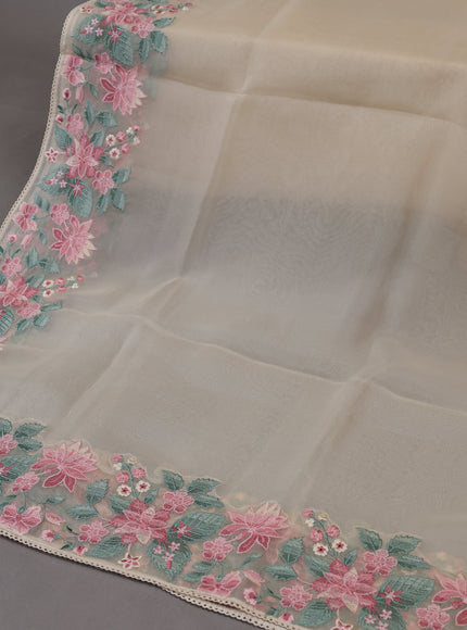 Off white Organza Silk Unstitched Suits