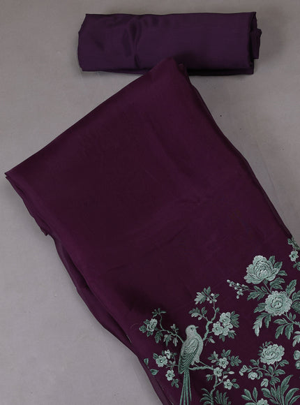 Purple Organza Silk Unstitched Suits
