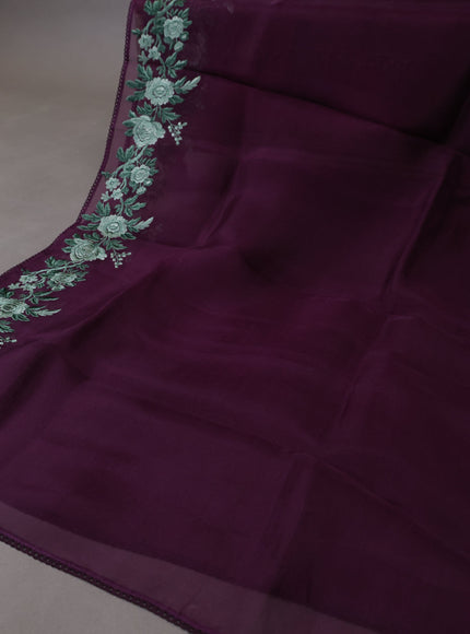 Purple Organza Silk Unstitched Suits