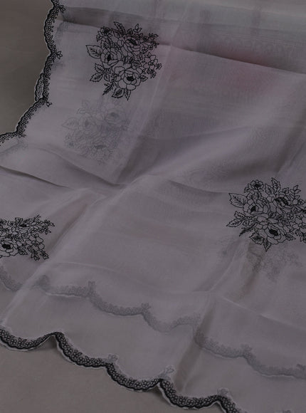 Grey  Organza Silk Unstitched Suits