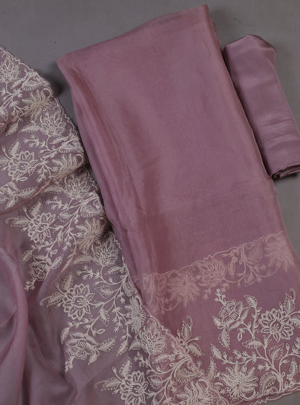 Levender  Organza Silk Unstitched Suits