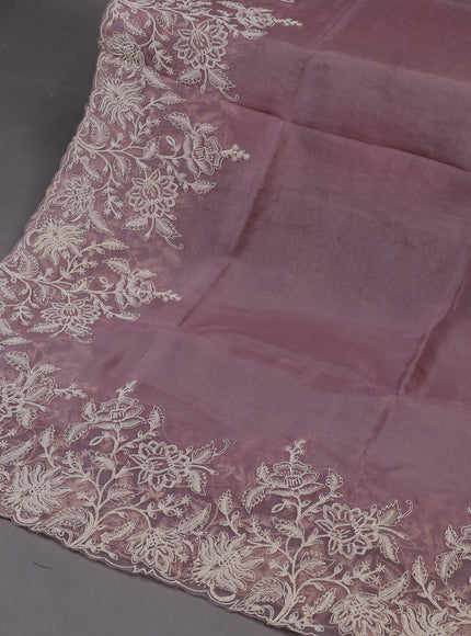 Levender  Organza Silk Unstitched Suits