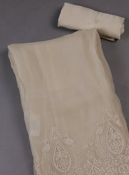 Off white Organza Silk Unstitched Suits