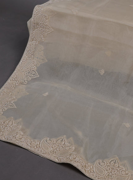 Off white Organza Silk Unstitched Suits