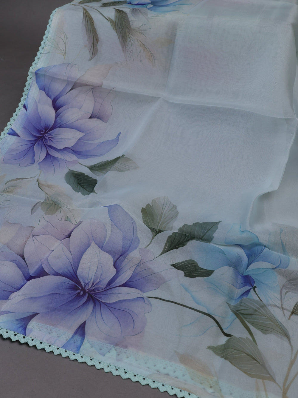 Mild Teal Organza Silk Unstitched Suits