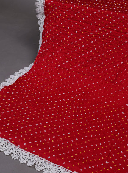 White - Red Organza Silk Unstitched Suits