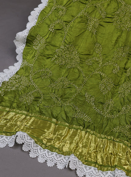 White - Green Organza Silk Unstitched Suits