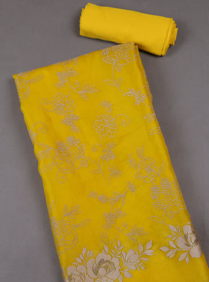 Yellow Organza Silk Unstitched Suits