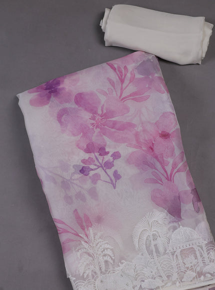 Off White Organza Silk Unstitched Suits