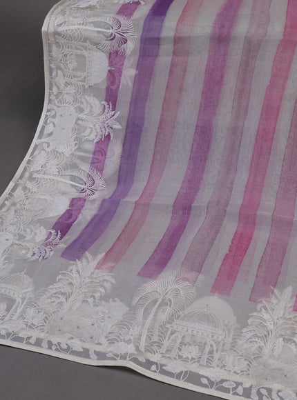 Off White Organza Silk Unstitched Suits