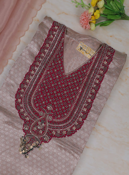 Peach Tissue Unstitched Suit