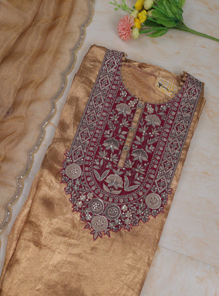 Golden Tissue Unstitched Suit