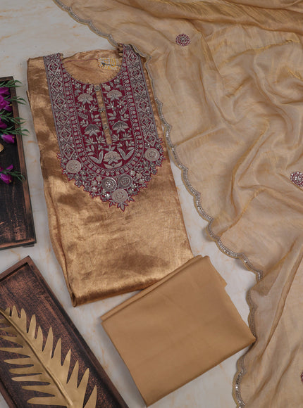 Golden Tissue Unstitched Suit