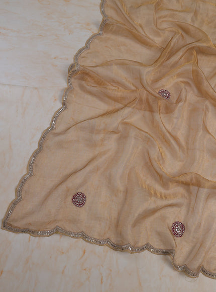 Golden Tissue Unstitched Suit
