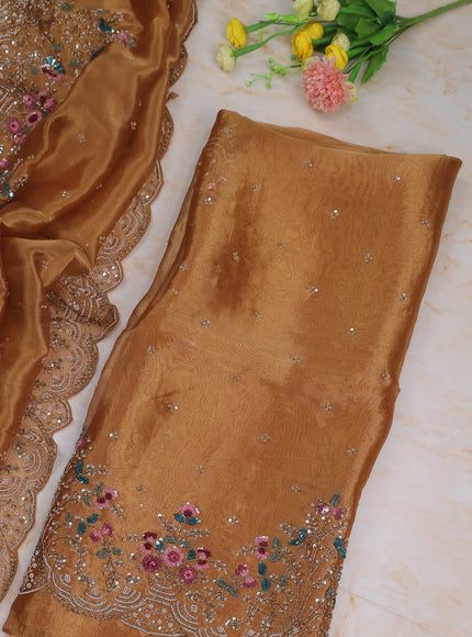 Mustard Tissue Unstitched Suit