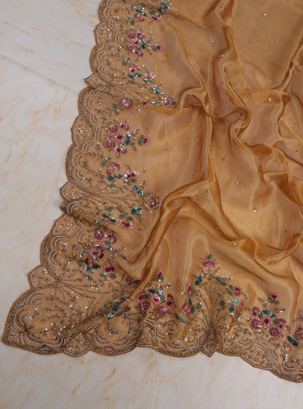 Mustard Tissue Unstitched Suit