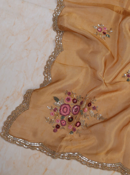 Mustard Tissue Unstitched Suit