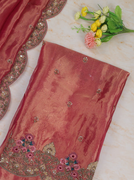 Magenta Pink Tissue Unstitched Suit