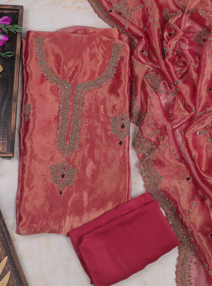 Magenta Pink Tissue Unstitched Suit