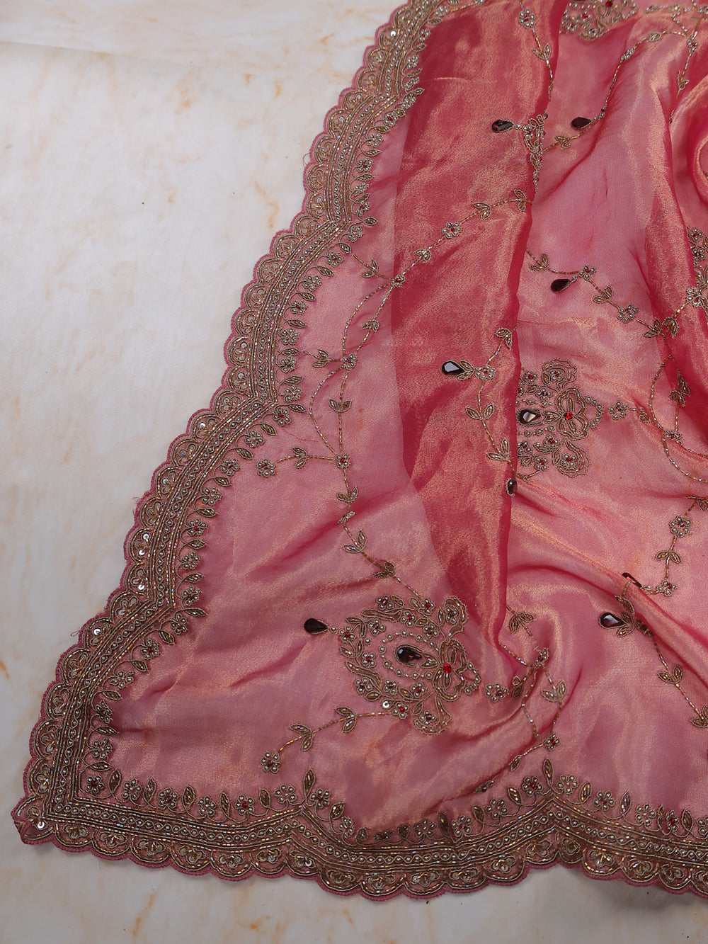 Magenta Pink Tissue Unstitched Suit