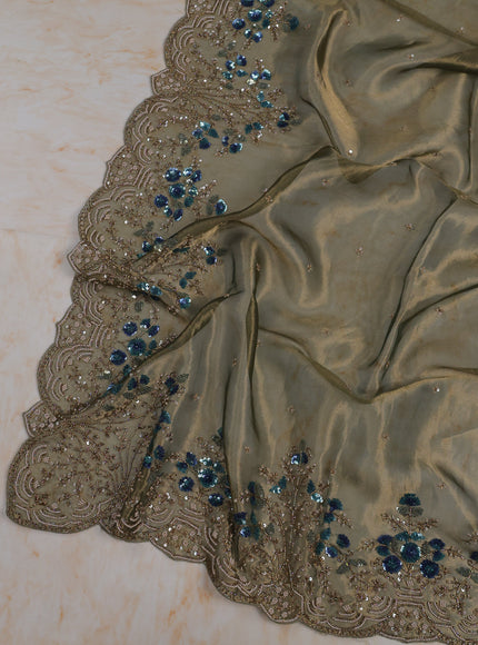 Bottle Green Tissue Unstitched Suit