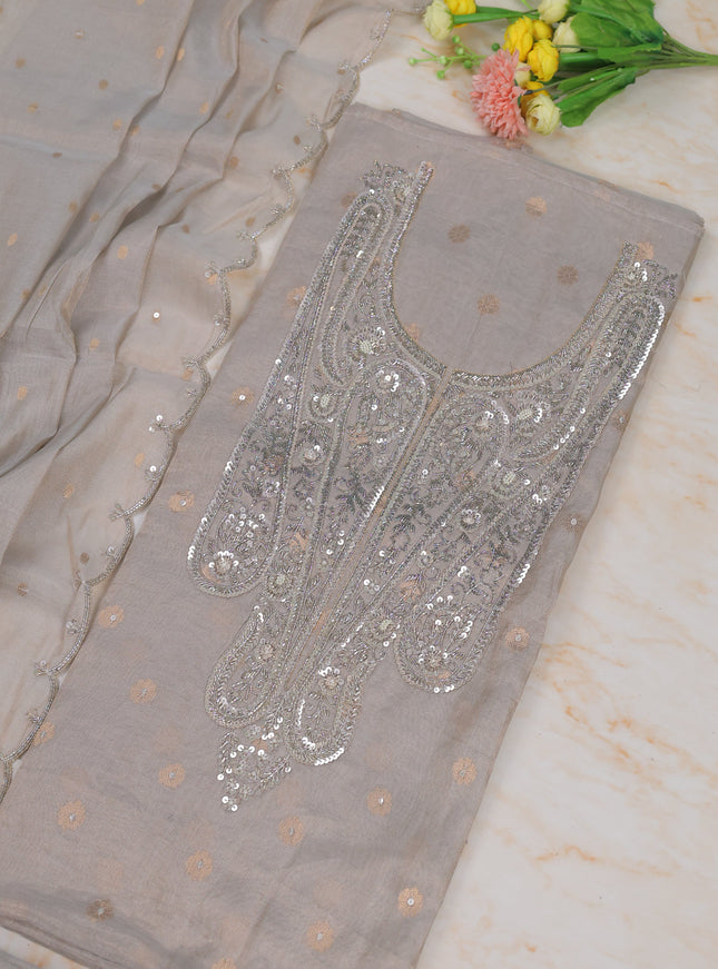Silver Tissue Unstitched Suit
