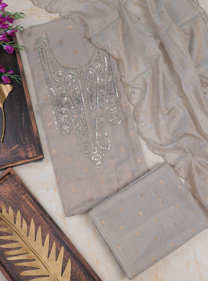 Silver Tissue Unstitched Suit