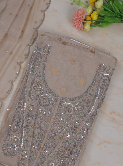 Silver Tissue Unstitched Suit