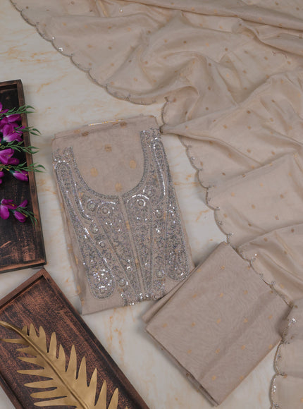 Silver Tissue Unstitched Suit