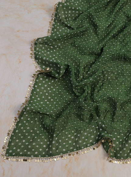Beige-Green Tissue Semi Stitched Suit