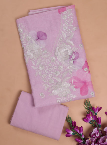 Lotus Pink Linen Unstitched Suit