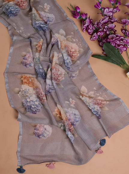 Multi Colour - Grey Linen Unstitched Suit