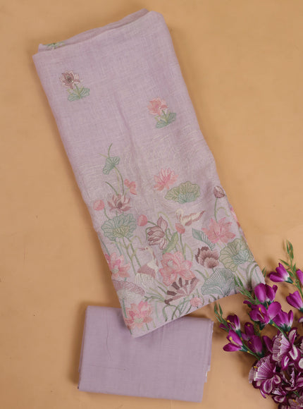 Mild Lavender Linen Unstiched Suit