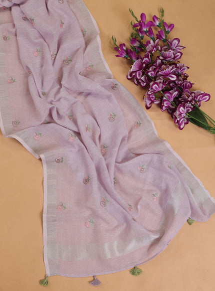 Mild Lavender Linen Unstiched Suit