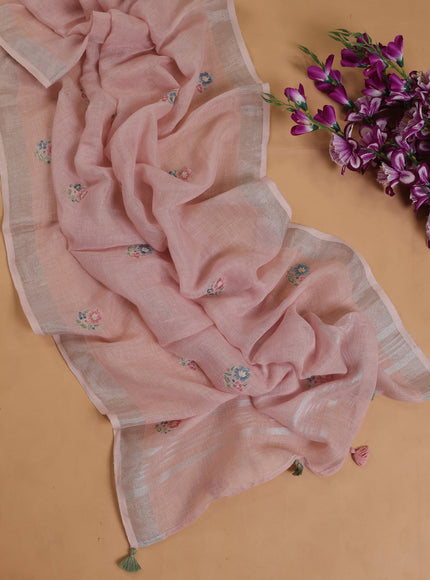 Mild Peach Linen Unstitched Suit