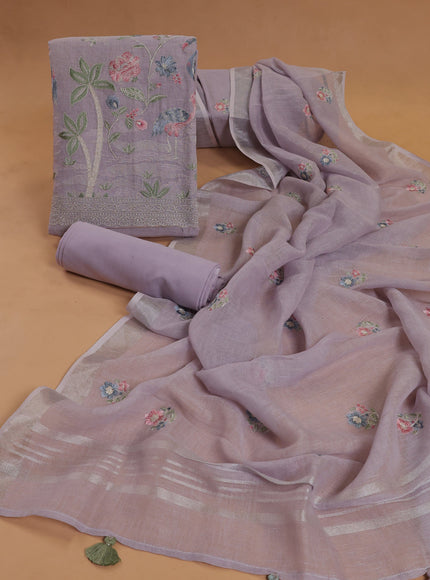 Lilac Linen Unsitched Suit