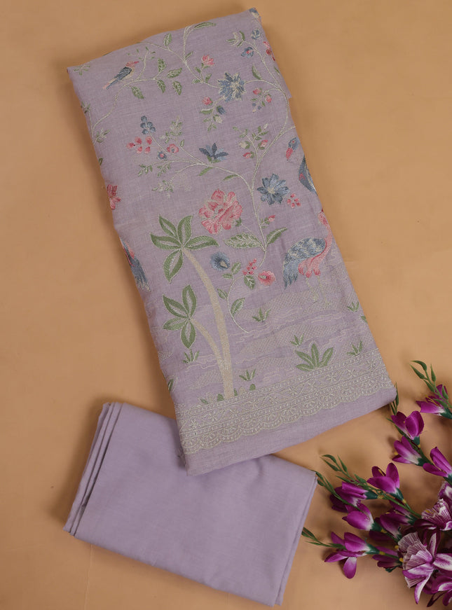 Lilac Linen Unsitched Suit