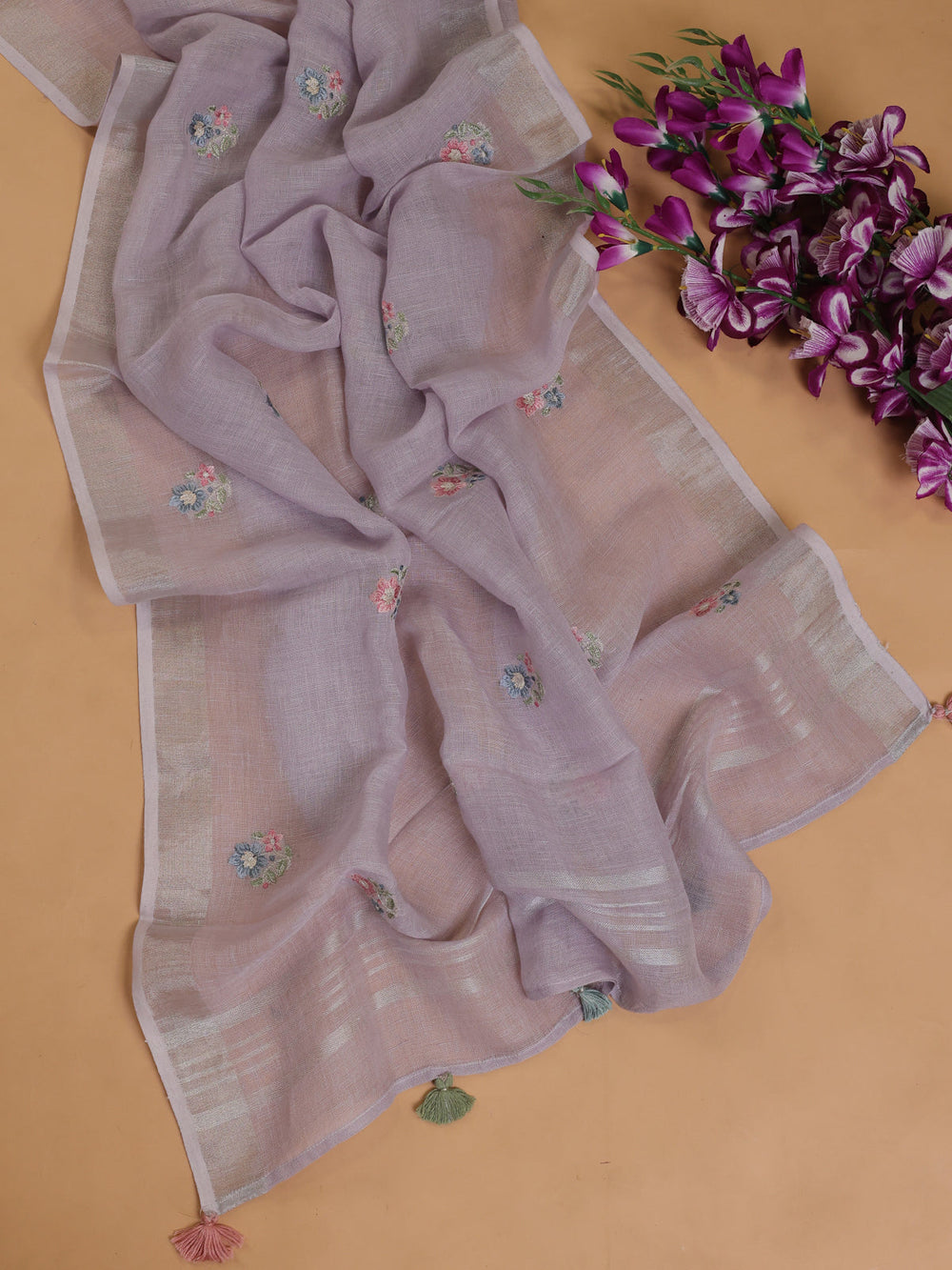 Lilac Linen Unsitched Suit