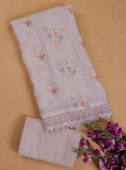 Mild Lavender Linen Unstiched Suit