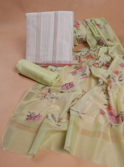 Off White - Pita Green Linen Unstitched Suit